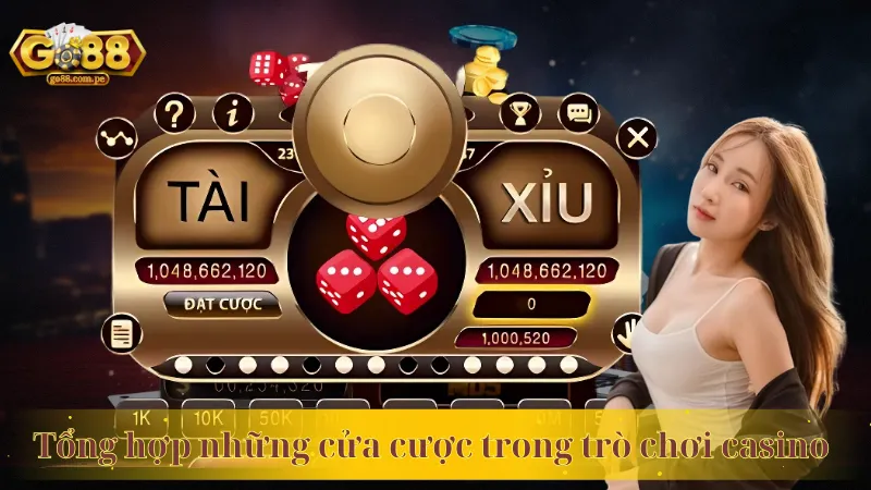 Tổng hợp những cửa cược trong trò chơi casino